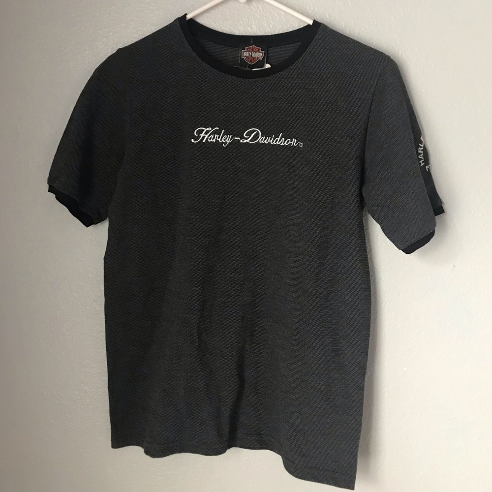 harley davidson motor cycle embroidered tee